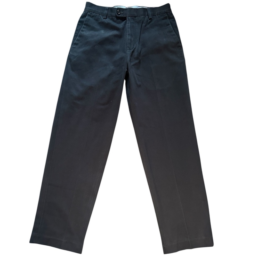 Kirkland Signature Men's Black Chinos Flat Front Cotton Pants 30x32